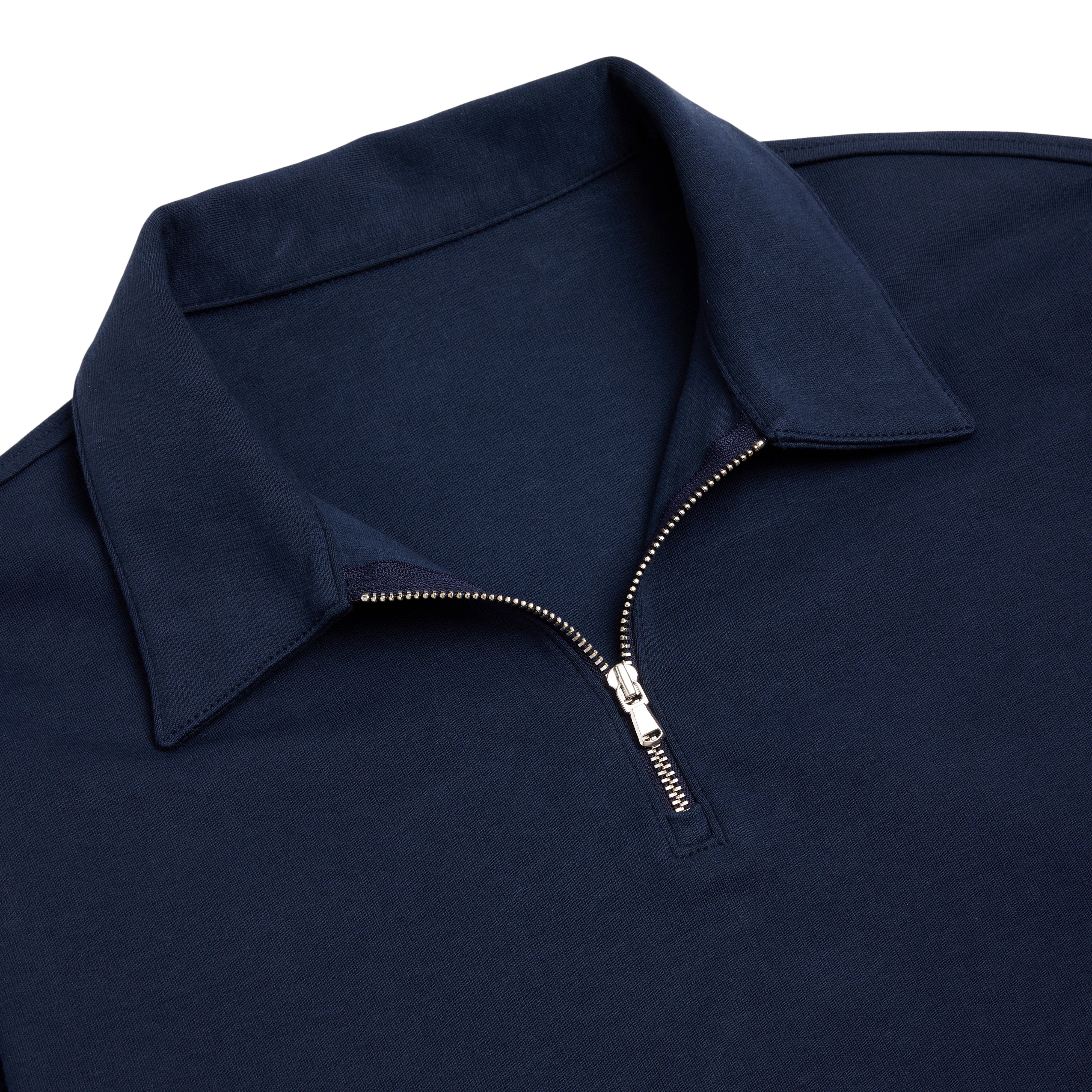 Zip Polo Long Sleeve Navy