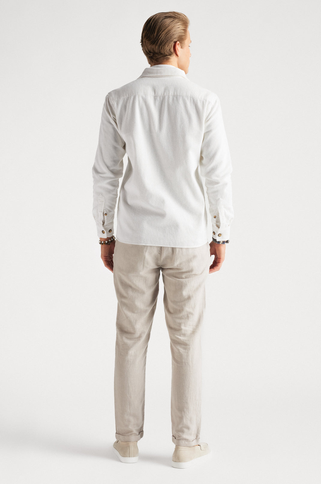 Corduroy Overshirt White