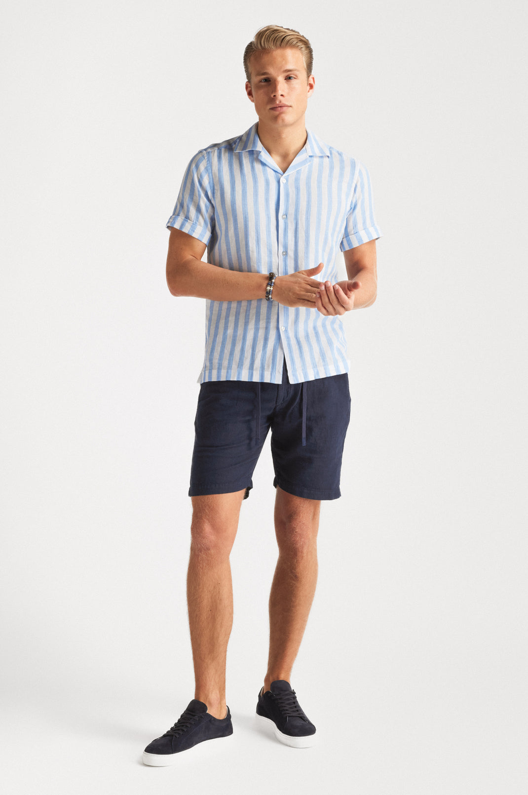 Cuba Linen Shirt Blue Stripe