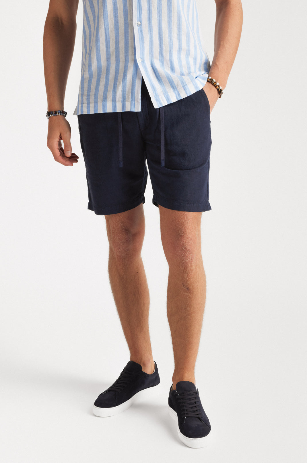 Linen Shorts Navy