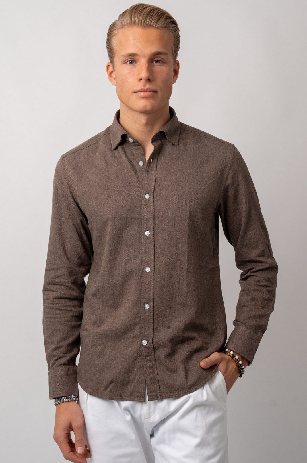 Rustic Flannel Shirt Brown