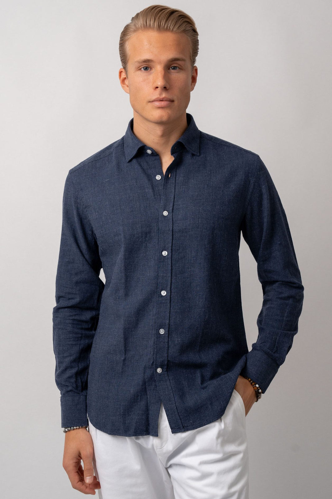 Rustic Flannel Shirt Navy