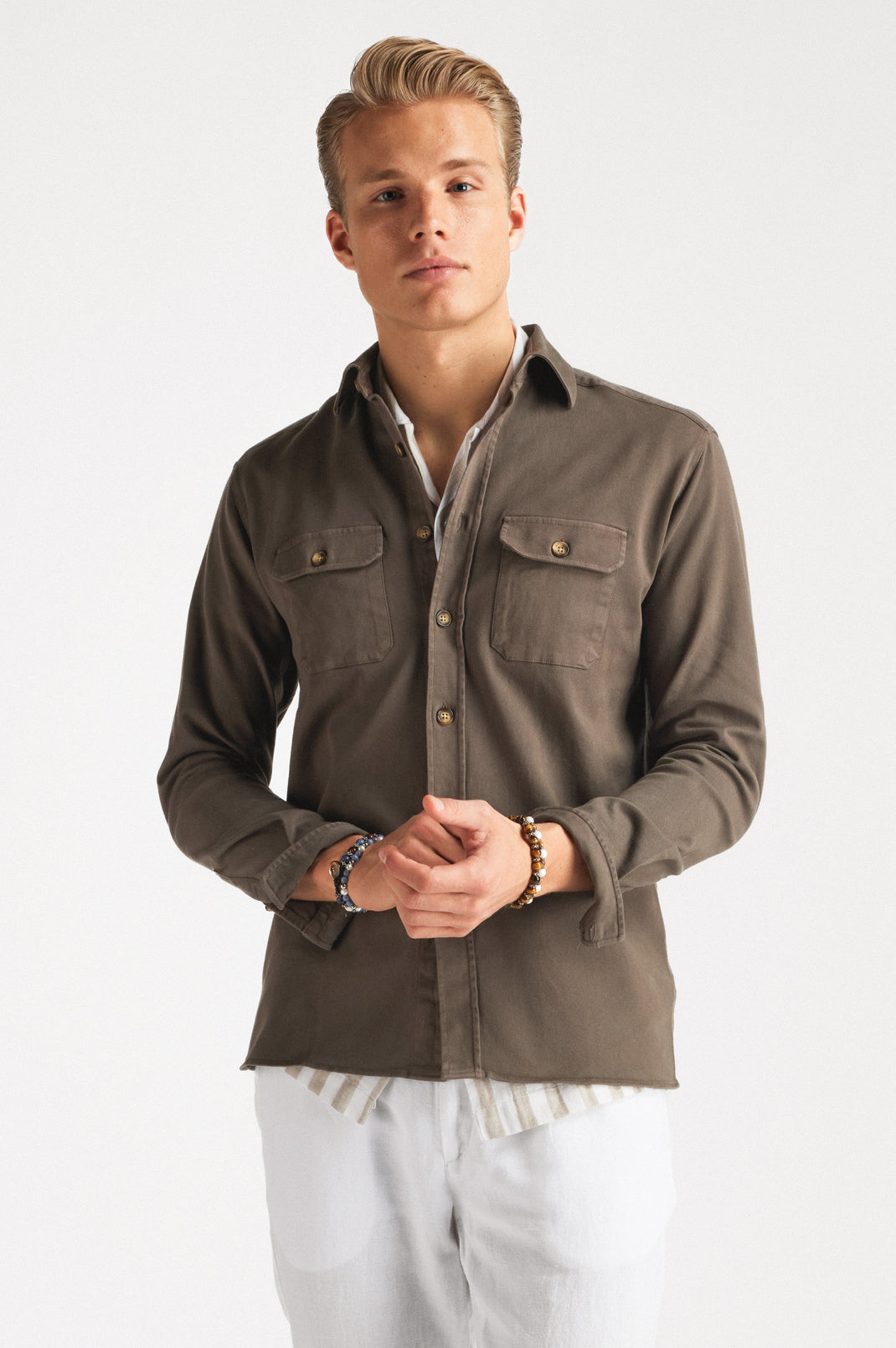 Twill Overshirt Dark Olive