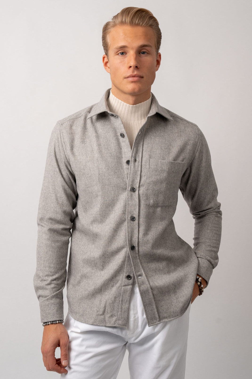 Wool Overshirt Light Grey