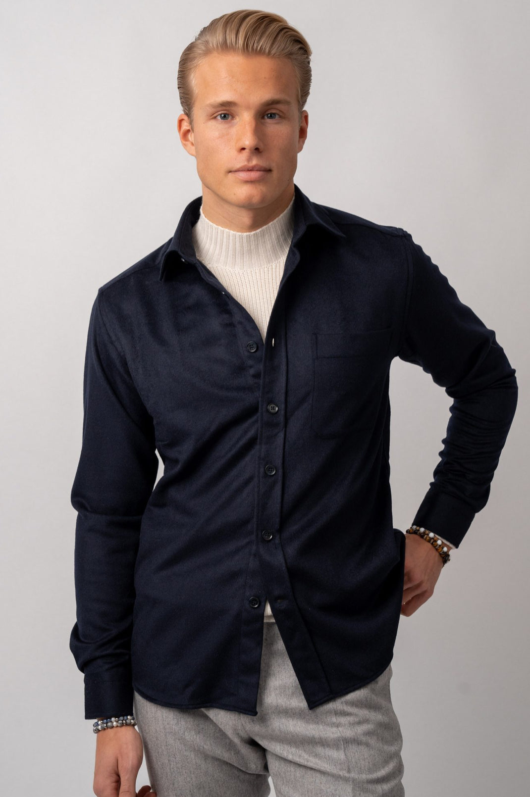 Wool Overshirt Navy